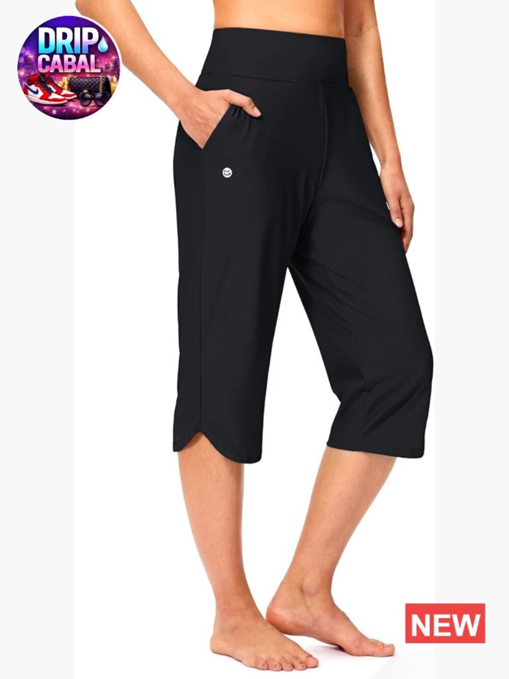 Women's Swim Capri Pants 18" High Waisted Long Board Shorts UPF 50+ with